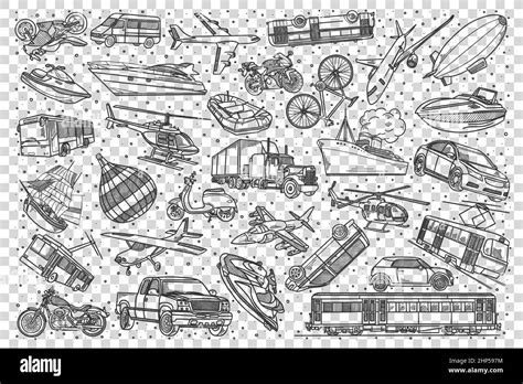 Transport Doodle Set Stock Vector Image And Art Alamy