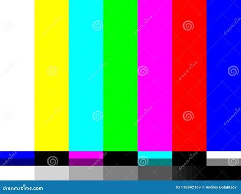No Signal Tv Test Card Of Vector Color Bars Stock Vector Illustration