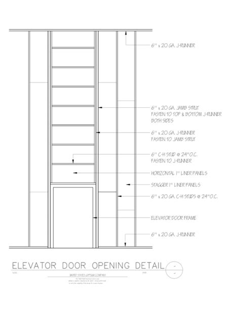 Design Details Details Page Shaft Wall Elevator Door Opening Detail