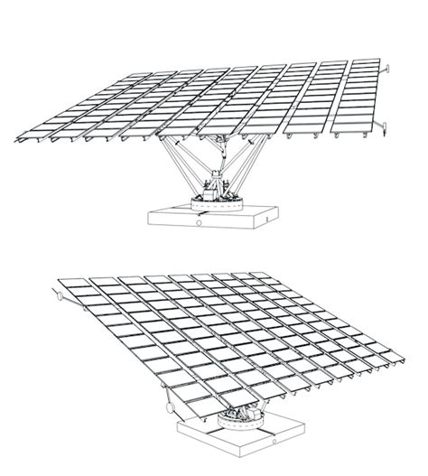 Premium Vector Solar Panels With Automatic Positioning System Blueprints