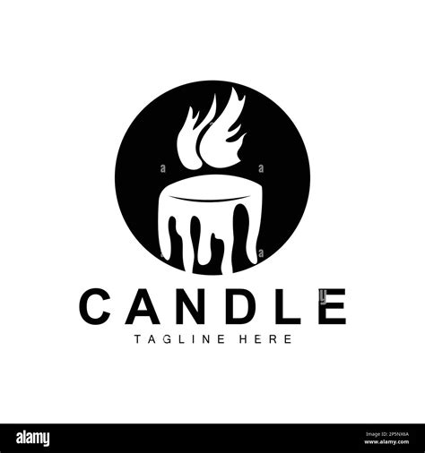 Candle Logo Flame Lighting Design Burning Luxury Vector Illustration