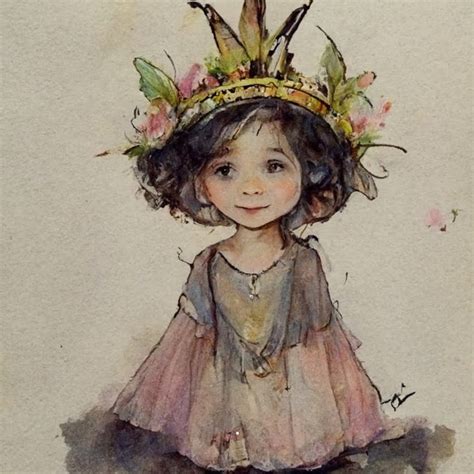 Princess Faries Watercolor Clipart Elves Gnomes Fairy Queen Vintage