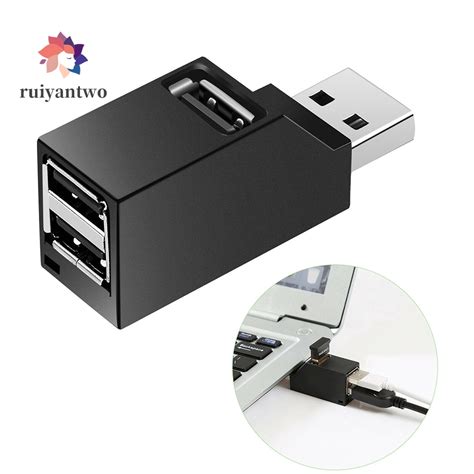 【rph】hub Splitter 3 Port Usb 20 High Speed Untuk Pc Laptop Shopee