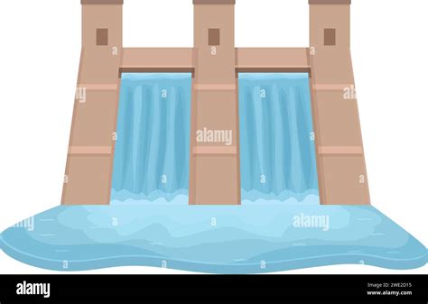 Stream Hydro Power Icon Cartoon Vector Electric Pumped Facility