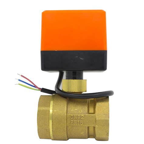 DN32 AC220v DC24v DC12v Electric Motorized Brass Ball Valve With