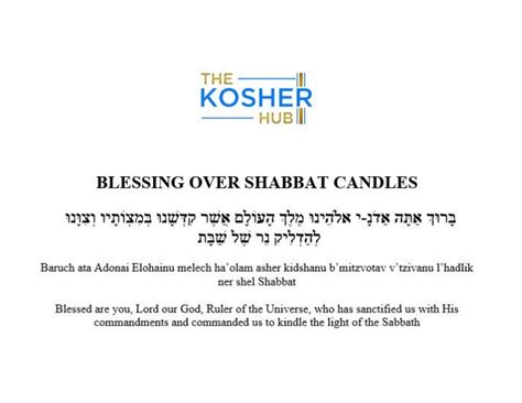 Jewish Blessing over Shabbat Candles – The Kosher Hub Home of all Things Jewish