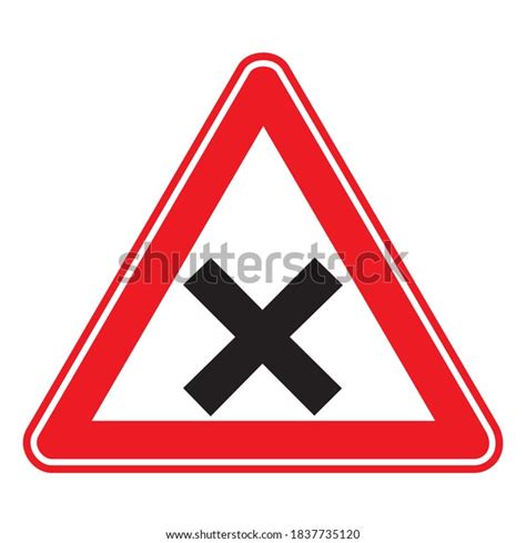 Traffic Road Sign Uncontrolled Intersection Stock Vector (Royalty Free ...