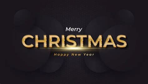 Merry Christmas Banner Luxury Gold Text Vintage Style Dark Background Stock Vector By ©wzkz