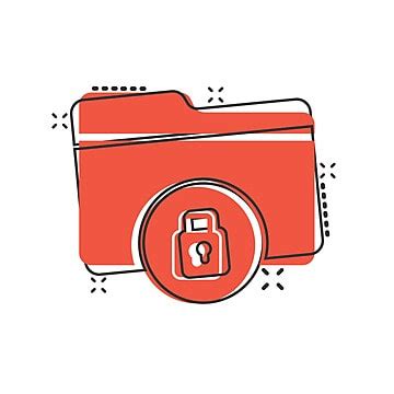Comic Style File Permission Icon With Document Access Cartoon Vector ...
