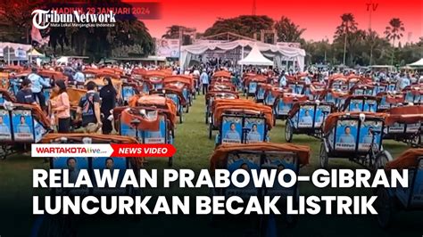 Relawan Prabowo Gibran Luncurkan Becak Listrik Di Madiun Youtube