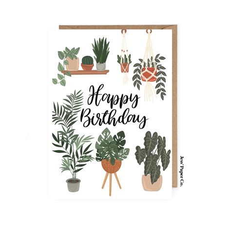 Plant Happy Birthday Card Jess Paper Co