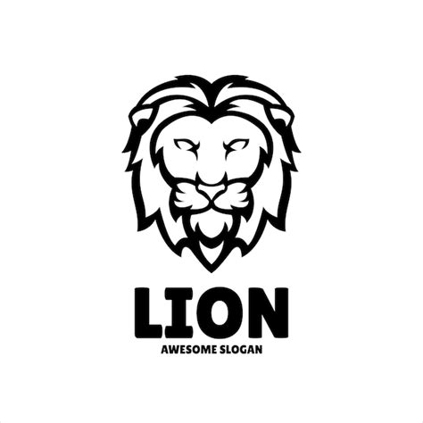 Ilustración de diseño de logotipo de mascota simple de león Vector Gratis