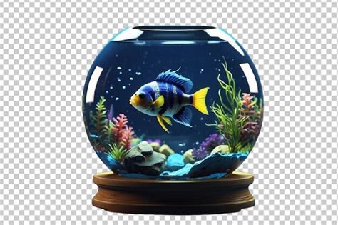 Premium Psd D Render Of A Cute Tropical Fish In Bowl