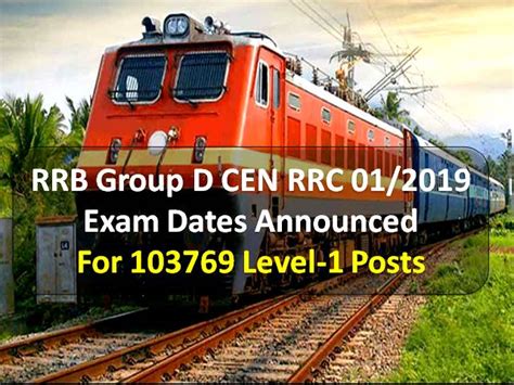 RRB Group D 2021 Exam Dates Released CEN RRC 01 2019 Railway