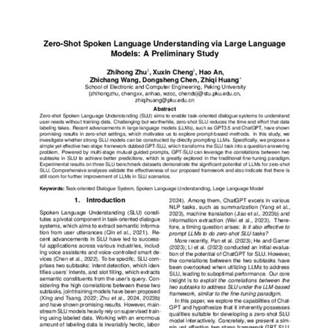 Zero Shot Spoken Language Understanding Via Large Language Models A