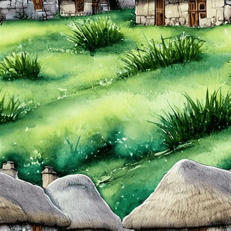 Whimsical Thatched Cottages Digital Graphic Creative Fabrica