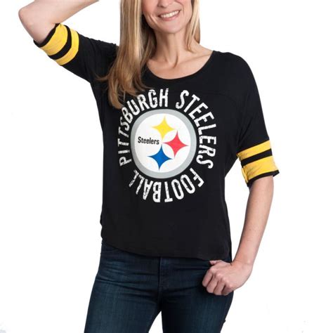 Pittsburgh Steelers Women S New Era Boxy Black T Shirt