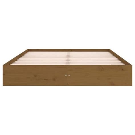 FAFEICY Cadre De Lit Marron Miel Bois Massif 140x200 Cm A820045 FA001