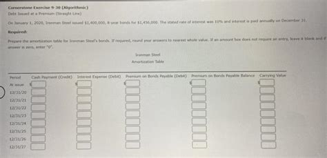 Solved Cornerstone Exercise 9 30 Algorithmic Debt Issued Chegg