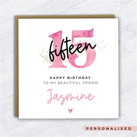 Personalised Girls 15th Birthday Card 15th Birthday Card For Girls