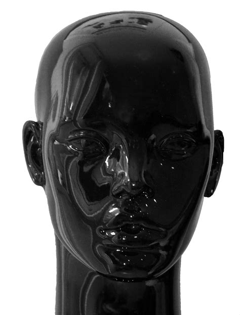 Professional Black Gloss Bust Female Mannequin Head