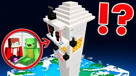 Jj And Mikey Climbed The Highest Security Tower In Minecraft Maizen