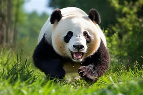 Un Oso Panda Con Una Cara Negra Y Blanca Y Una Cara Blanca Que Dice