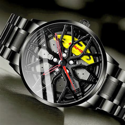 Sports Car Rim Wheel Watch Amg Spinning Face Max Motorsport