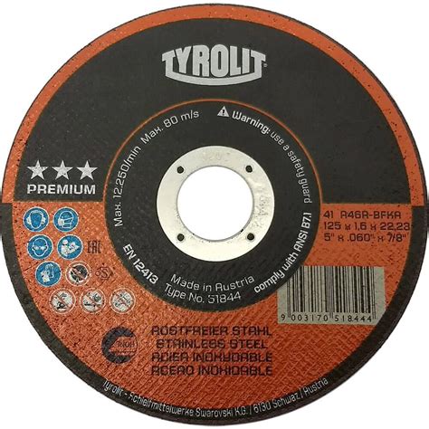 Disco De Corte Fino Para Inox Tyrolit Secur 7 Pol X 16mm 50 Pecas P 24111