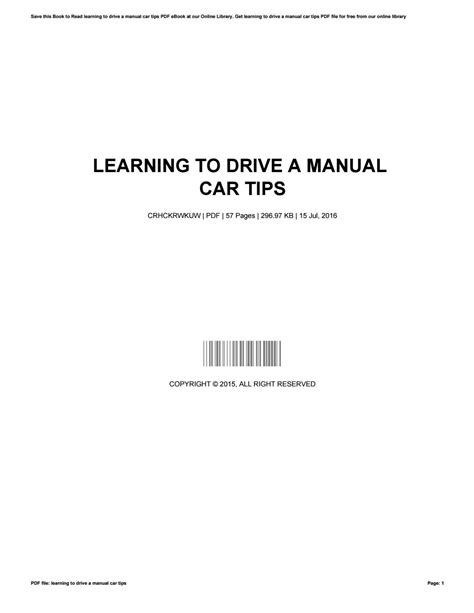 Learning to drive a manual car tips by MauriceGreen2079 - Issuu