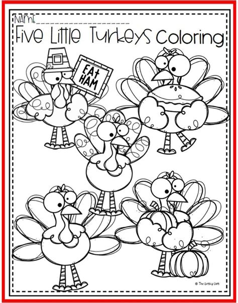 5 Little Turkeys Printable