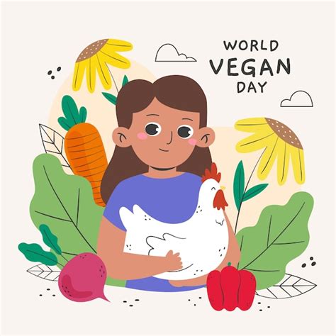 Premium Vector Flat Illustration For World Vegan Day Celebration