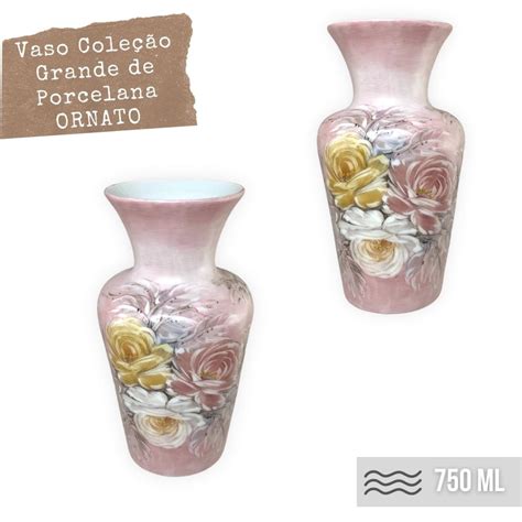 Vaso De Porcelana Para Flores Jarro De Lou A Grande Ornato Elo