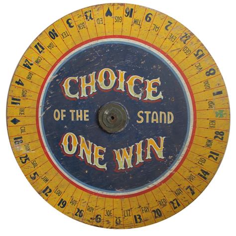Large Antique Carnival Game Wheel Vintage Carnival