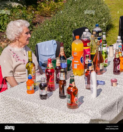 A Tombola Stall At A Village Fete And Open Gardens At Sotterley Hall In