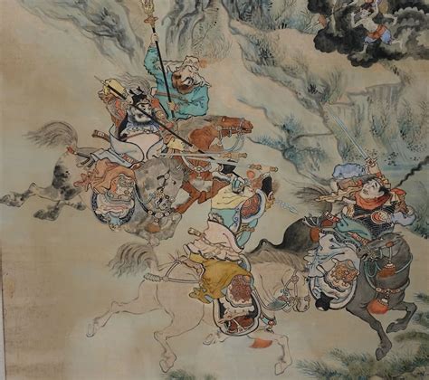 Peinture Chinoise Sur Soie Les Trois Royaumes