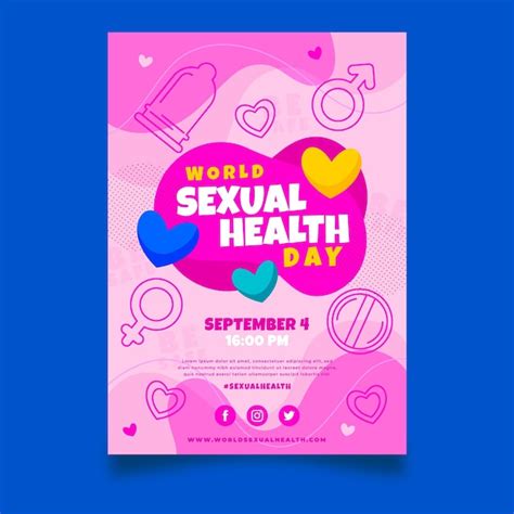 Free Vector Flat World Sexual Health Day Vertical Flyer Template