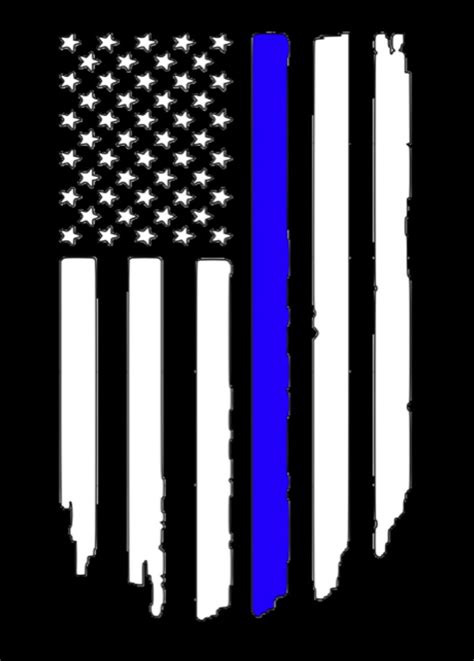 Thin Blue Line Distressed American Flag Vinyl Decal Back The Etsy