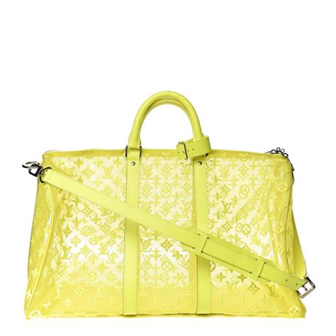 Louis Vuitton Monogram Fluo See Through Keepall Bandouliere Yellow