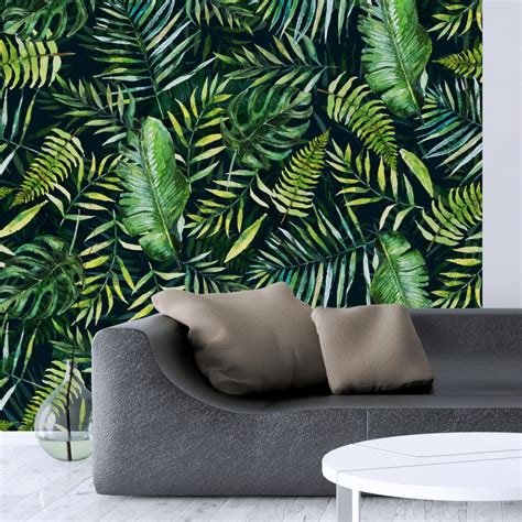 Feuilles Tropicales Papier Peint Moonwallstickers Papier Peint