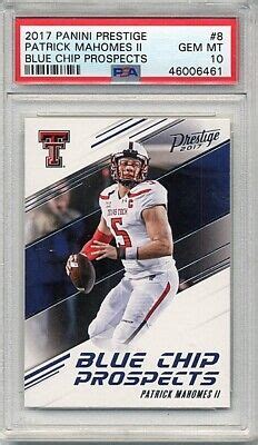 Patrick Mahomes Psa Panini Prestige Blue Chip Prospects