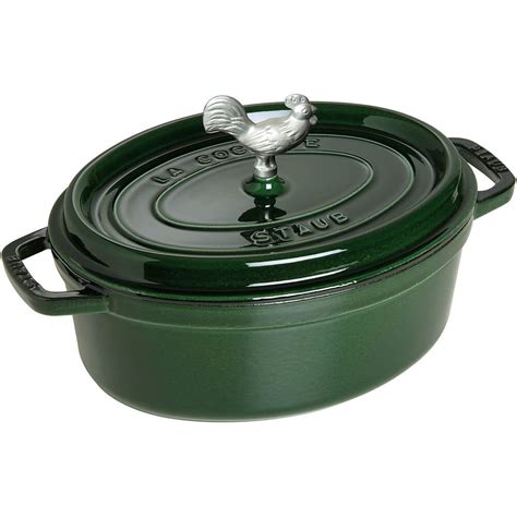 Staub Basil Oval Coq Au Vin Cast Iron Cocotte 425 Qt 1122985