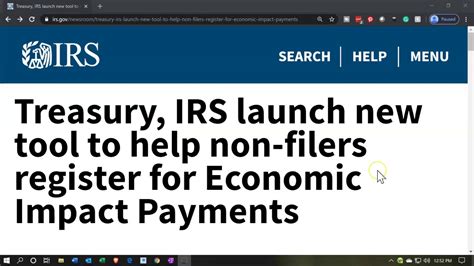 Treasury Irs Launch New Tool To Help Non Filers Register For Economic Impact Payments