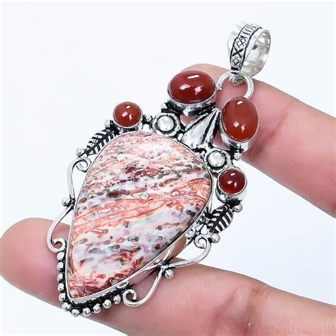 Leopard Skin Jaspis Rot Onyx Edelstein Silber Schmuck Anh Nger