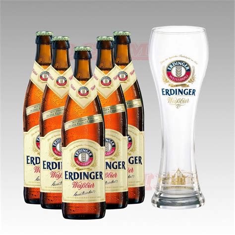 Pack 5 Cervezas Erdinger Vaso Regalo Socomep