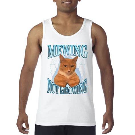 Funny Cat Meme Mewing Looksmax Meowing Cat Trend Tank Top Teeshirtpalace