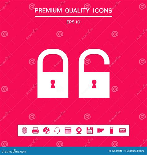 Lock Unlock Set Icon Graphic Elements For Your Design Stock Vector