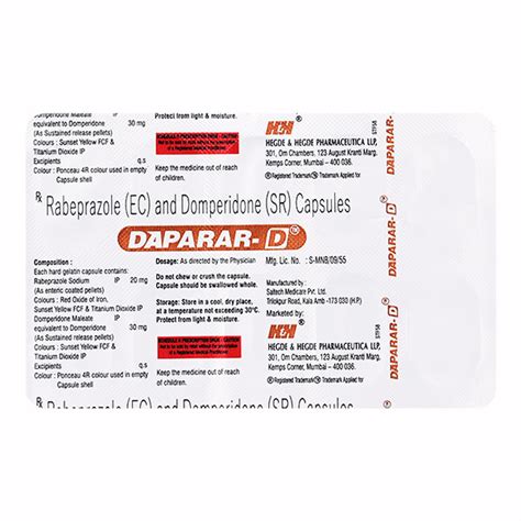 Buy Daparar D Capsule 10s Online At Upto 25 Off Netmeds