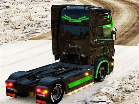 Black And Green Extreme Paint Job For Scania Rjl Ets2 Mods Euro Truck