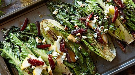 Balsamic Glazed Grilled Romaine Hearts With Blue Cheese Medjool Dates